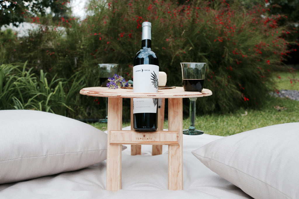 mesa picnic de madera para vino Tepocate